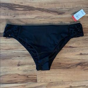 Black Laser Cut Lace Bikini Bottoms Juniors L